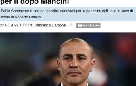 石油杯赛程-离梦想更进一步？意媒：卡纳瓦罗成意主帅候选者